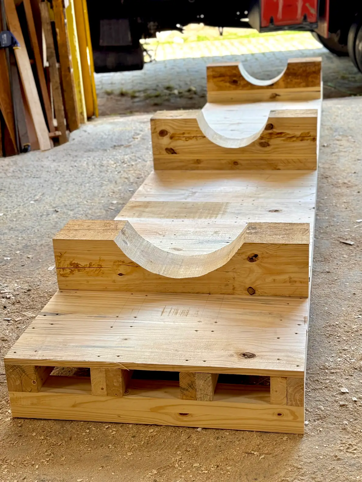 Custom timber saddle manufactured for an industrial component